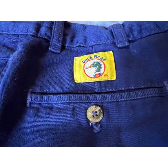 Vintage Duckhead Shorts Sz 40 Blue High Waist Retro 90's Shorts Pleated - Picture 8 of 8